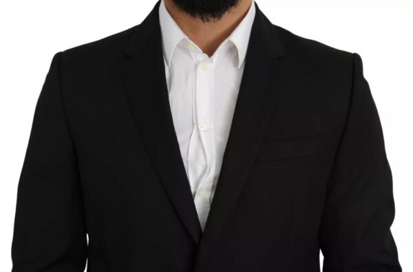 Dolce & Gabbana Black Wool Slim Fit Notch Jacket Blazer - Image 7