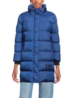 Love Moschino Chic Long Down Jacket with Logo Detail