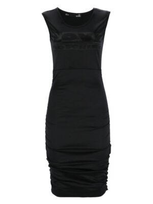 Love Moschino Chic Side-Curled Sleeveless Dress with Logo