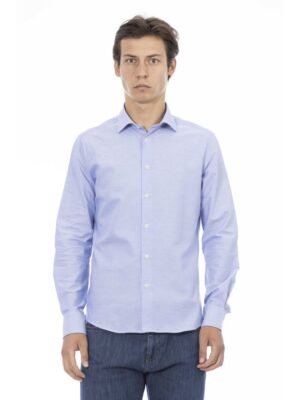 Baldinini Trend Light Blue Cotton Men Shirt