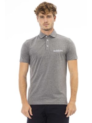 Baldinini Trend Gray Cotton Mens Polo Shirt