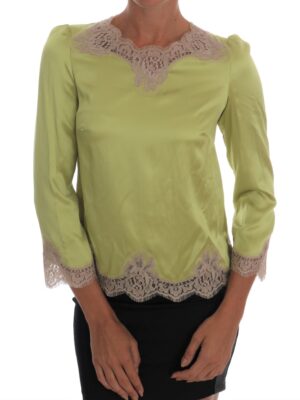 Dolce & Gabbana Elegant Floral Lace Silk Blouse