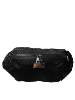 Dolce & Gabbana Black Nylon Logo Plaque Belt Waist Fanny Pack Bag