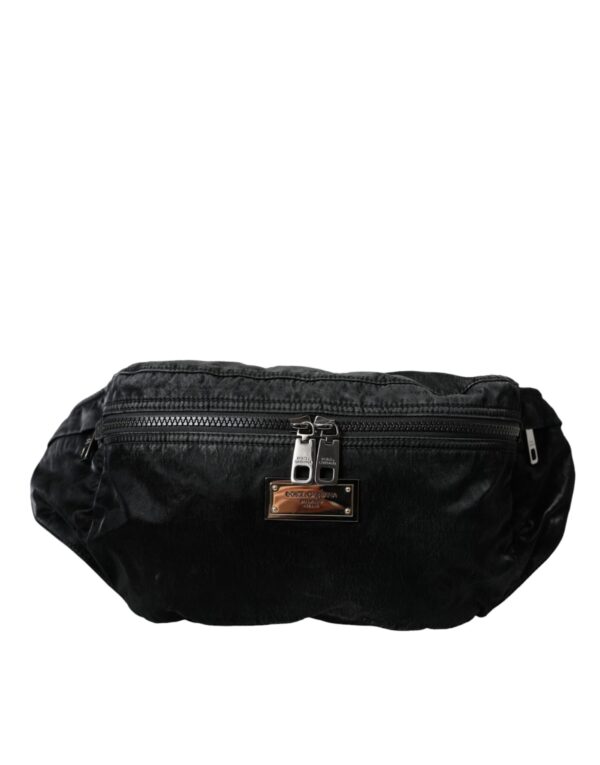 Dolce & Gabbana Black Nylon Logo Plaque Belt Waist Fanny Pack Bag - Image 2