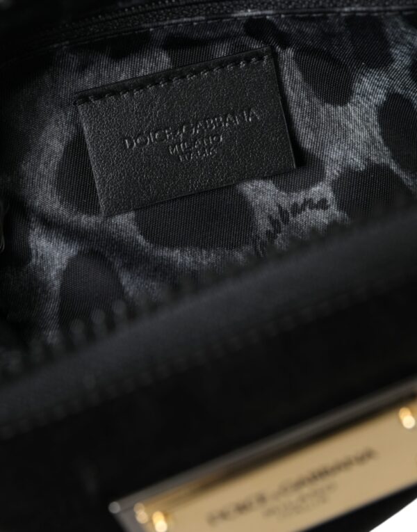 Dolce & Gabbana Black Nylon Logo Plaque Keyring Pouch Clutch Bag - Image 8
