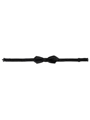 Dolce & Gabbana Black Silk Adjustable Neck Men Bow Tie