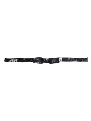 Dolce & Gabbana Black Floral Silk Adjustable Neck Men Bow Tie
