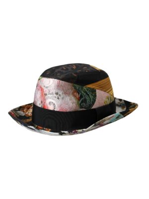 Dolce & Gabbana Multicolor Patchwork Women Fedora Wide Brim Hat