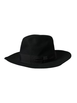 Dolce & Gabbana Black Rabbit Fedora Trilby Women Hat