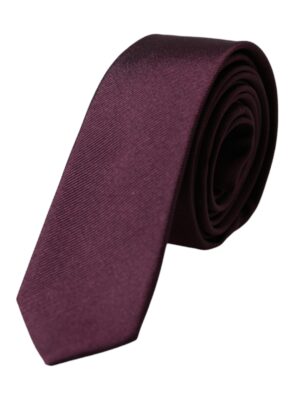 Dolce & Gabbana Bordeaux Solid 100% Silk Adjustable Men Tie