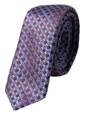 Dolce & Gabbana Blue Purple Patterned Silk Adjustable Men Tie
