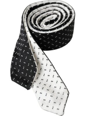 Dolce & Gabbana Black White Patterned Adjustable Tie