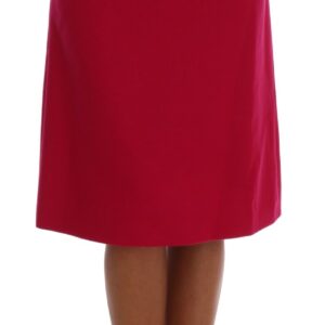 Dolce & Gabbana Elegant Pink Wool A-Line Knee-Length Skirt