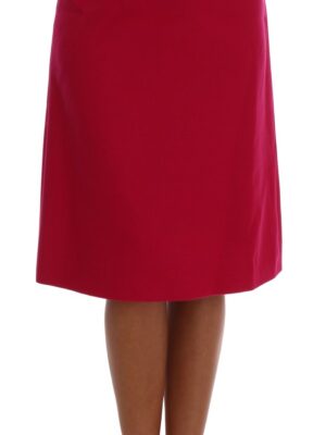 Dolce & Gabbana Elegant Pink Wool A-Line Knee-Length Skirt