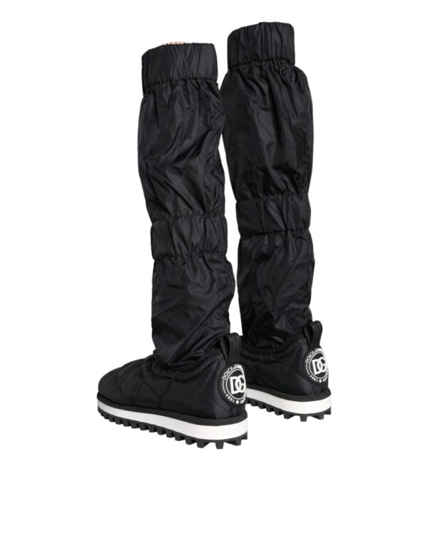 Dolce & Gabbana Black Quilted High Top Boots Sneakers Shoes - Image 4