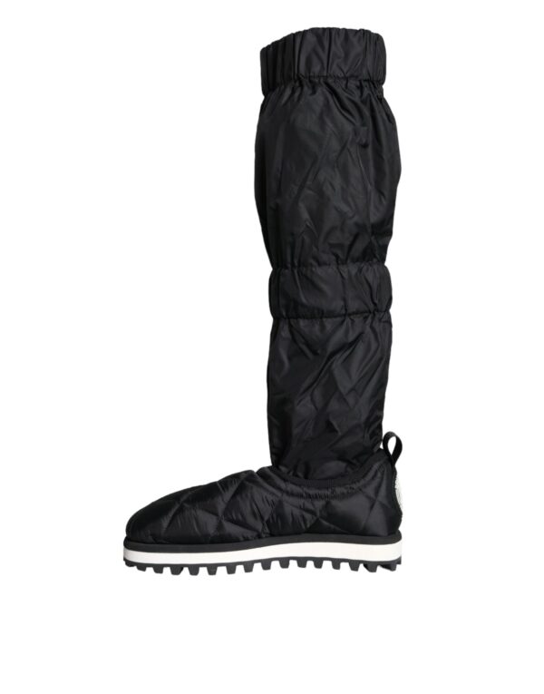 Dolce & Gabbana Black Quilted High Top Boots Sneakers Shoes - Image 6