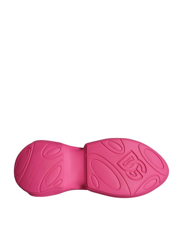 Dolce & Gabbana Pink Logo Print Slip On Socks Sneakers Shoes - Image 6