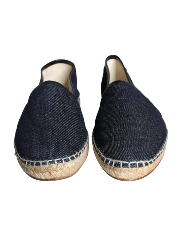 Dolce & Gabbana Blue Denim Cotton Leather Espadrilles Shoes - Image 2