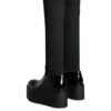 Dolce & Gabbana Black Leather Jersey Knee High Boots Shoes - Image 4