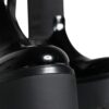 Dolce & Gabbana Black Leather Jersey Knee High Boots Shoes - Image 7
