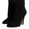 Dolce & Gabbana Black Suede Leather Mid Calf Boots Shoes - Image 3