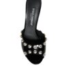 Dolce & Gabbana Black Crystal Heels Keira Sandals Shoes - Image 8