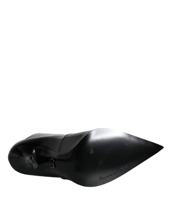Dolce & Gabbana Black Patent Leather Pointed Ankle Boots Shoes - Image 6