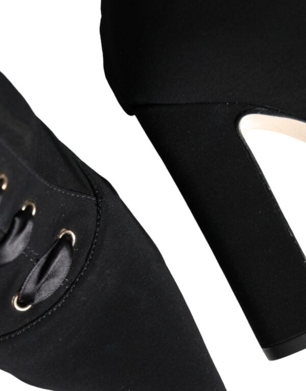Dolce & Gabbana Black Jersey Stretch Ankle Booties Shoes - Image 8