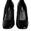 Dolce & Gabbana Black Gold Patent Leather Logo Heels Pumps Shoes - Image 2