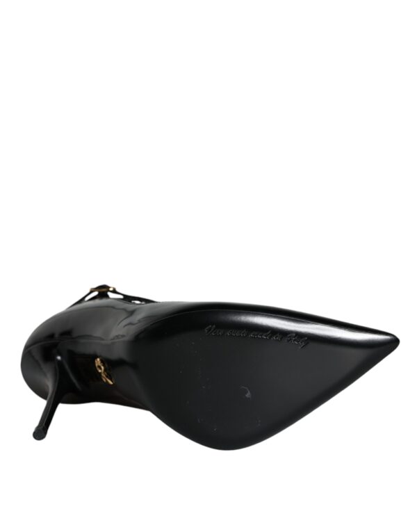 Dolce & Gabbana Black Mesh Patent Leather Heels Pumps Shoes - Image 7