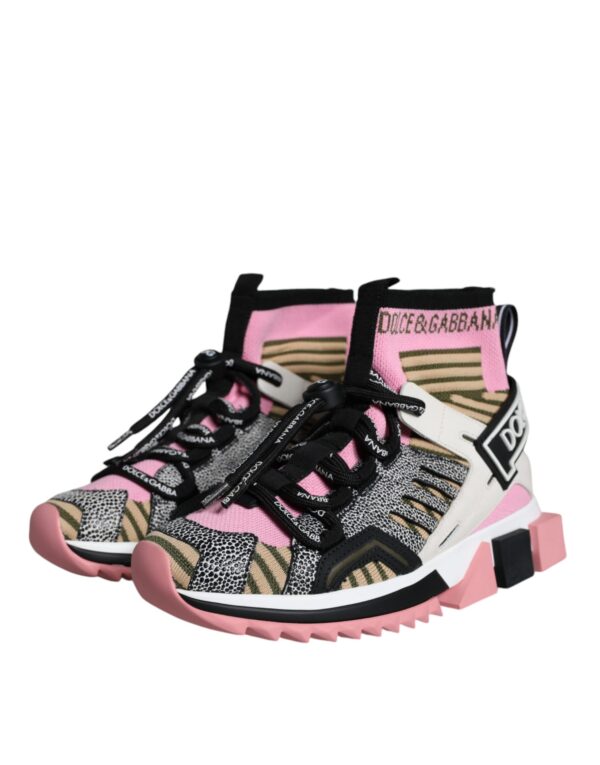 Dolce & Gabbana Multicolor Sorrento Socks Logo Sneakers Shoes - Image 3