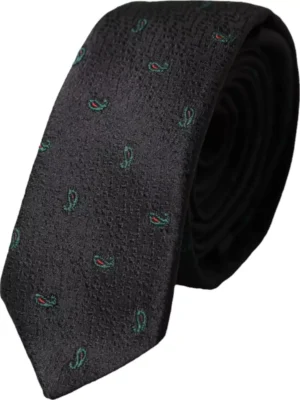 Dolce & Gabbana Black Fantasy 100% Silk Adjustable Men Tie