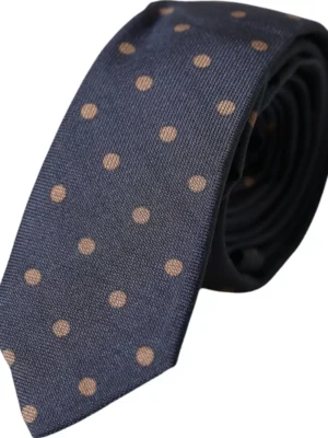 Dolce & Gabbana Black Dotted Fantasy Silk Adjustable Men Tie
