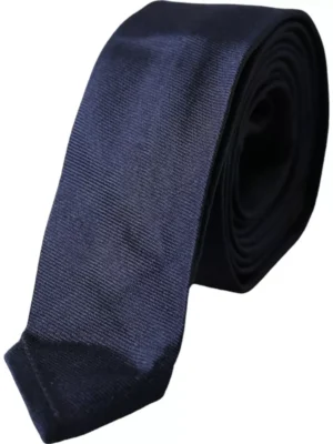 Dolce & Gabbana Dark Blue Silk Skinny Adjustable Tie