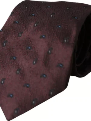 Dolce & Gabbana Bordeaux Fantasy 100% Silk Adjustable Men Tie