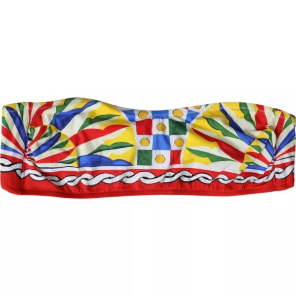 Dolce & Gabbana Multicolor Carretto Bandeau Swimwear Top Bikini - Image 5