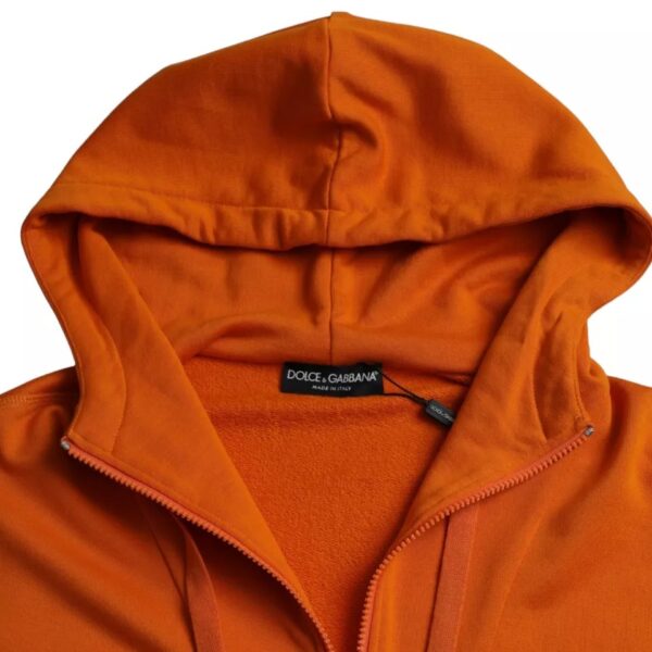 Dolce & Gabbana Orange Hooded Pullover Sweatshirt Sweater - Image 3