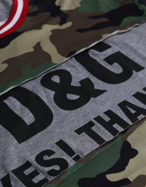 Dolce & Gabbana Multicolor Camouflage Cotton Crew Neck Men T-shirt - Image 4