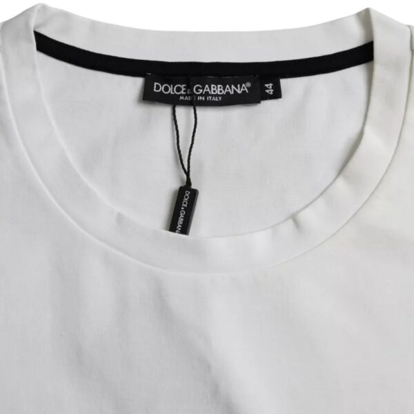 Dolce & Gabbana White Red Lips Print Cotton Men T-shirt - Image 4