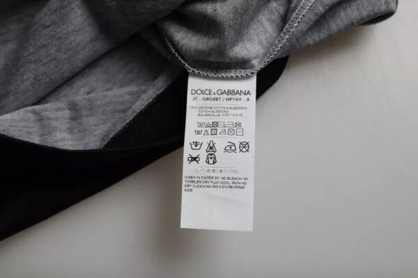 Dolce & Gabbana Black White Jazz Print Cotton Short Sleeves T-shirt - Image 3