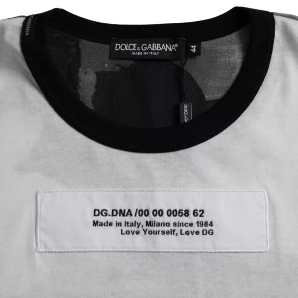 Dolce & Gabbana Black White Camouflage Round Neck T-shirt - Image 3