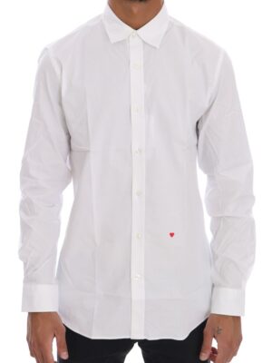 Moschino Elegant White Slim-Fit Cotton Shirt