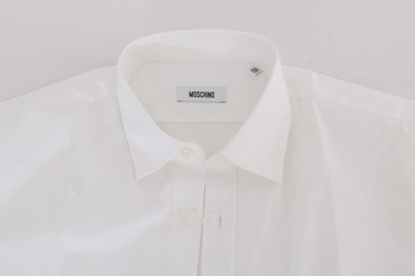 Moschino Elegant White Slim-Fit Cotton Shirt - Image 6