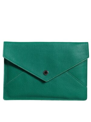 Dolce & Gabbana Green Leather Handbag Clutch Mini Purse Pouch Tablet Case