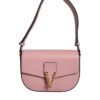 Versace Pink Grainy Calf Leather Logo Crossbody Shoulder Bag - Image 2