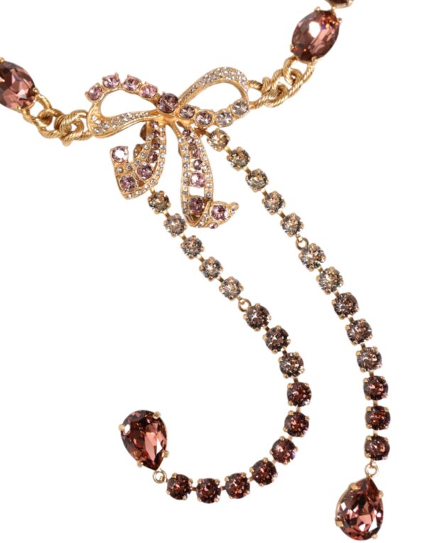 Dolce & Gabbana Gold Tone Brass Crystal Embellished Belt - Image 3