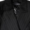 Dolce & Gabbana Black Striped Double Breasted Coat Jacket - Image 6