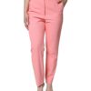 Dolce & Gabbana Rose Pink Polyester High Waist Tapered Pants - Image 2