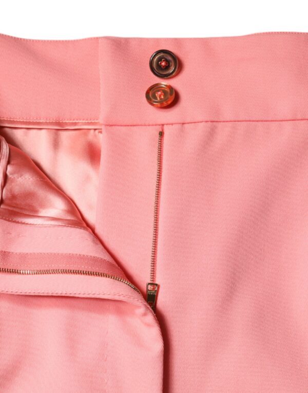 Dolce & Gabbana Rose Pink Polyester High Waist Tapered Pants - Image 5