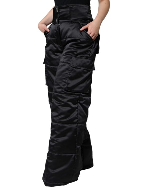 Dolce & Gabbana Black Quilted High Waist Women Boot Cut Pants - Image 3